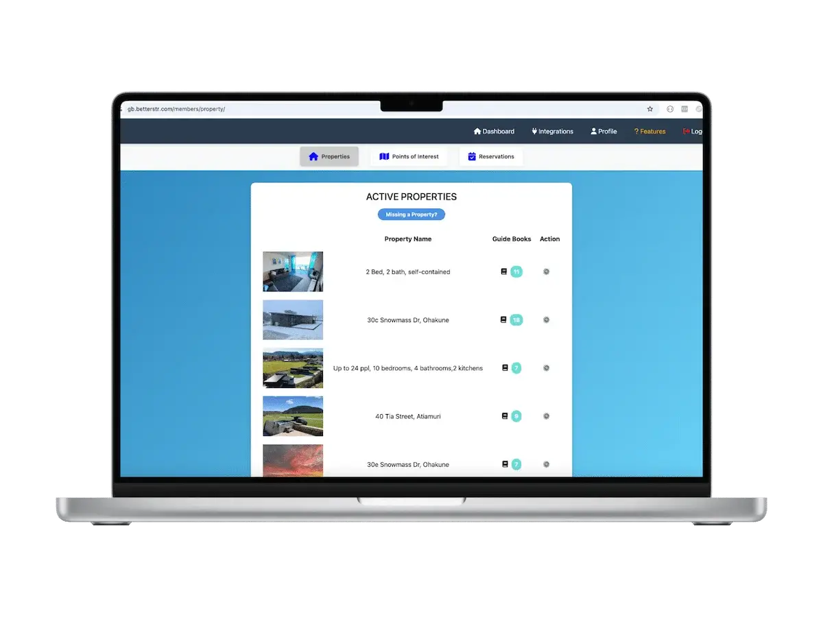 BetterSTR property management on Mac laptop