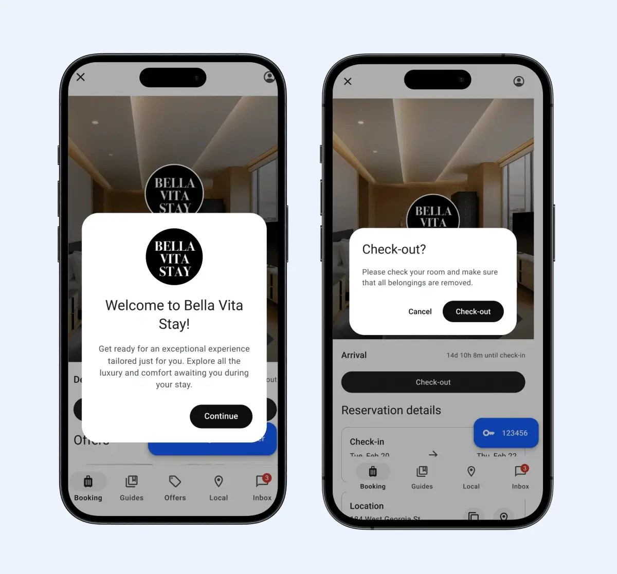 Operto digital guest experience mockup
